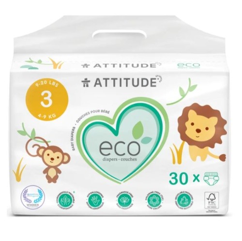 ATTITUDE - Biodegradable Baby Diapers Size 3 30units 아기 기저귀 사이즈 3/ 30개