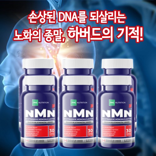 PNC NMN 250mg ★ 6병 할인세트 - 손상된DNA를 되살리는 노화의 종말 기적! - 30캡슐