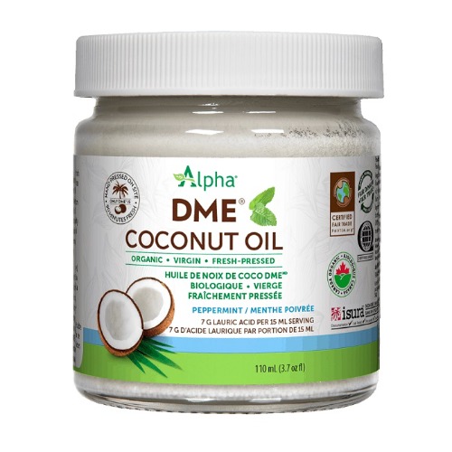 (Alpha Health Products) 코코넛 오일 페퍼민트 110ml - Flavoured DME Coconut Oil Peppermint