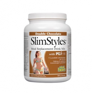 Natural Factors 내추럴 팩터스 - SlimStyles Meal Replacement Drink Mix - Double Chocolate (식사대용음료 - 더블초콜렛맛) 800g