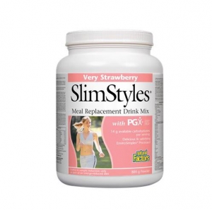 Natural Factors 내추럴 팩터스 - SlimStyles Meal Replacement Drink Mix - Very Strawberry (식사대용음료 - 베리 스트로베리맛) 800g