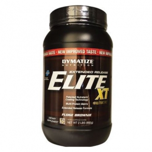 Dymatize  - Elite XT Xtended Release Protein / Fudge Brownie - 2lb - 다이마타이즈 - 엘리트 XT 익스텐디드 릴리즈 단백질 파우더/ 퍼지 브라우니 맛 - 2파운드