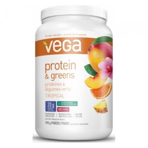 Vega Protein &amp; Greens Tropical 베가 단백질 &amp; 채소 트로피컬 맛 590G (식사 대용)