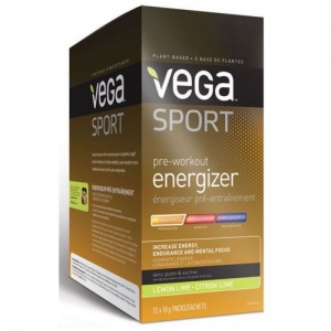 Vega Sport Pre-Workout Energizer Lemon Lime 베가 스포츠 운동전 마시는 에너자이저 레몬라임 맛 12 x 18g