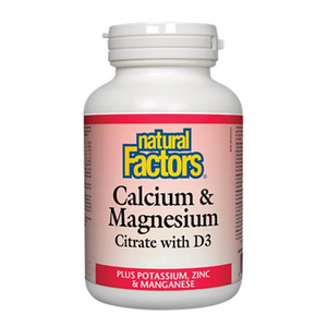 Natural Factors 네츄럴 팩터스 - Calcium/Magnesium Citrate with D3칼슘/마그네슘 구연산염/비타민D3 180tabs