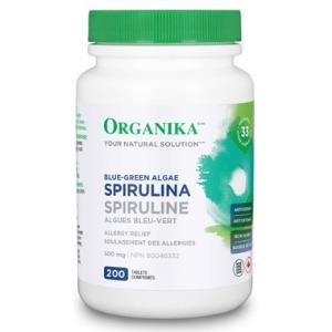 Organika (올가니카) - Spirulina (스피루리나, 비염 증상 감소) 500mg 200tabs