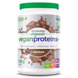 Genuine Health Fermented Vegan Proteins+ Organic Natural Chocolate(베지프로틴) 900g