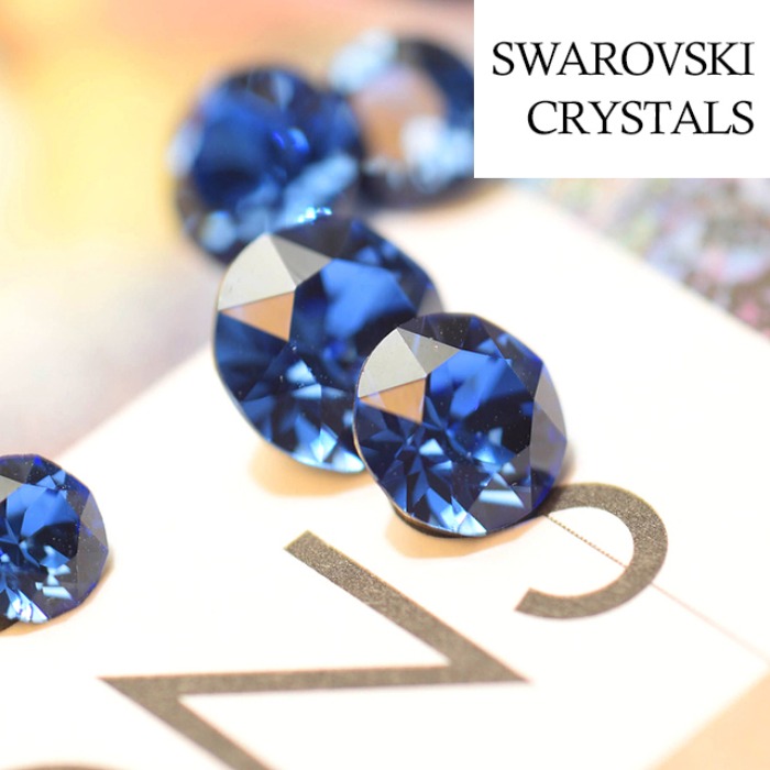 スワロフスキー Vカット チャトン・ サファイア (4サイズ) 5-10ヶ #1088