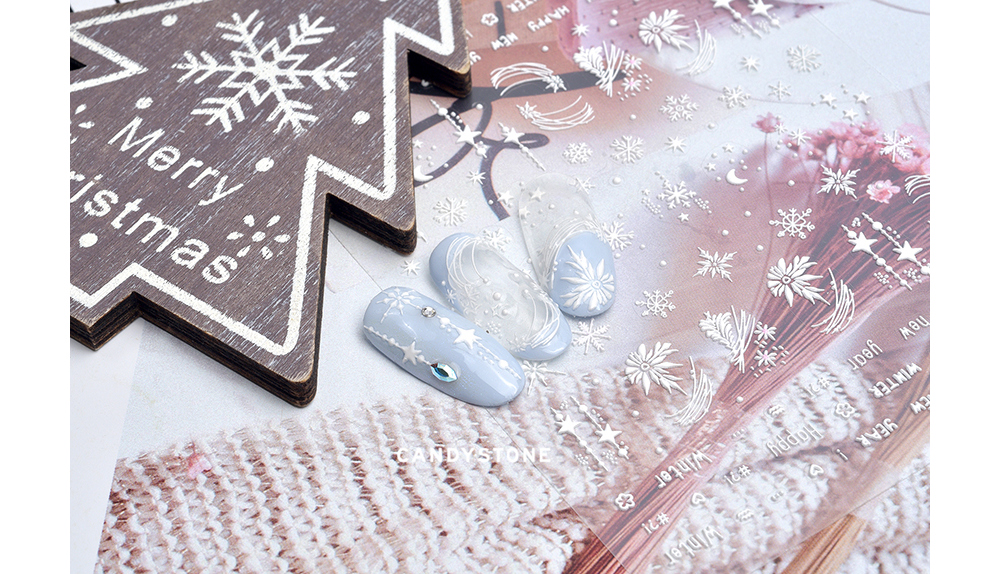 크리스마스 네일아트,눈꽃네일, 레터링스티커, 네일 스티커, Christmas nail art, snowflake nails, lettering stickers, nail stickers, クリスマスネイルアート、雪花ネイル、レタリングステッカー、ネイルステッカー、