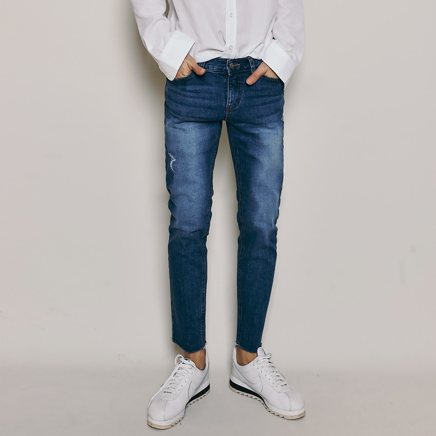 10099P WASHED CUTTING JEANS