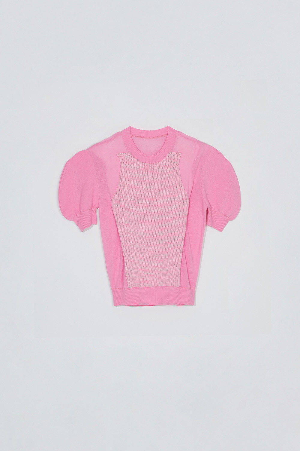 Balloon sleeve knit blouse_pink