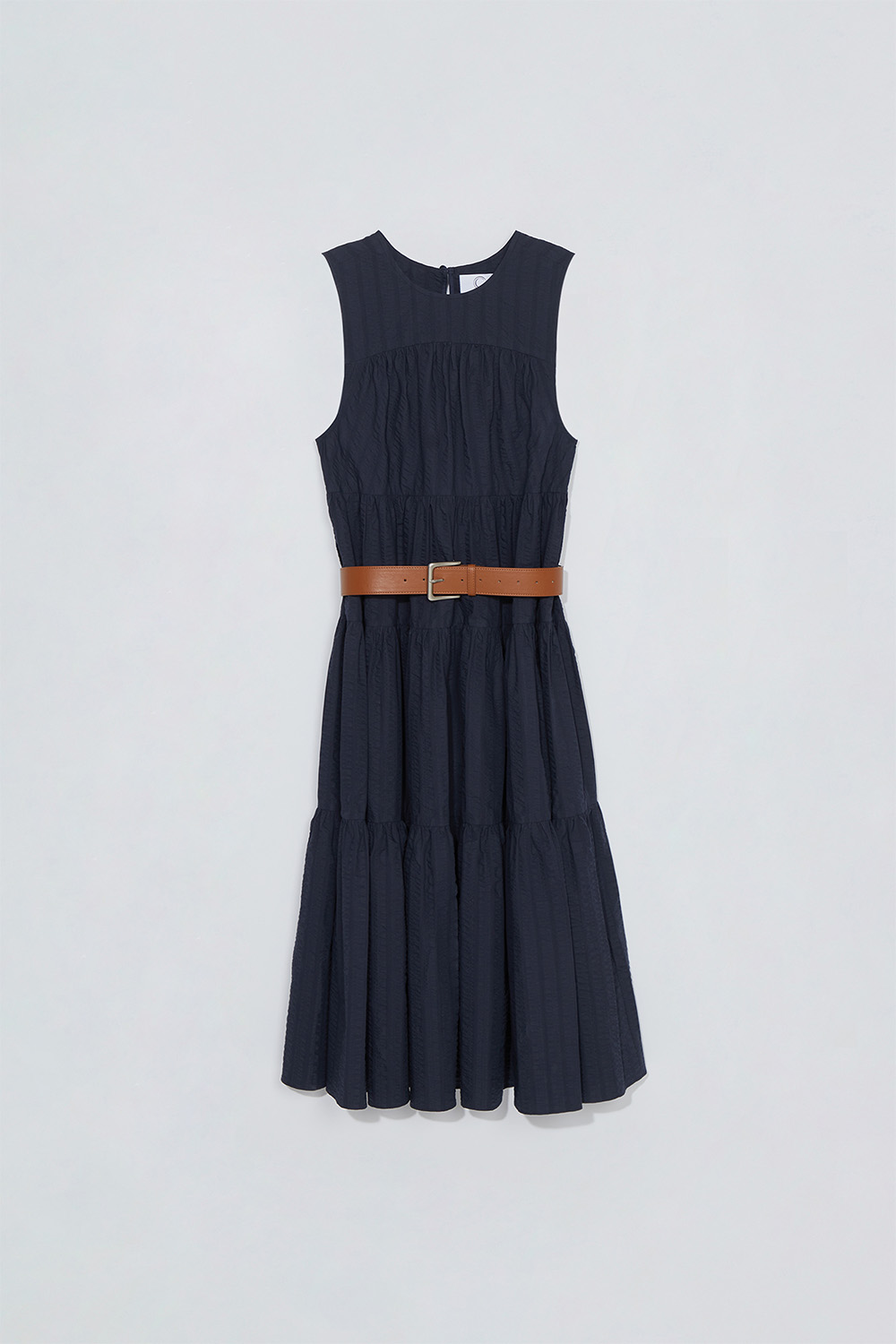 Shirring in layers dress_navy