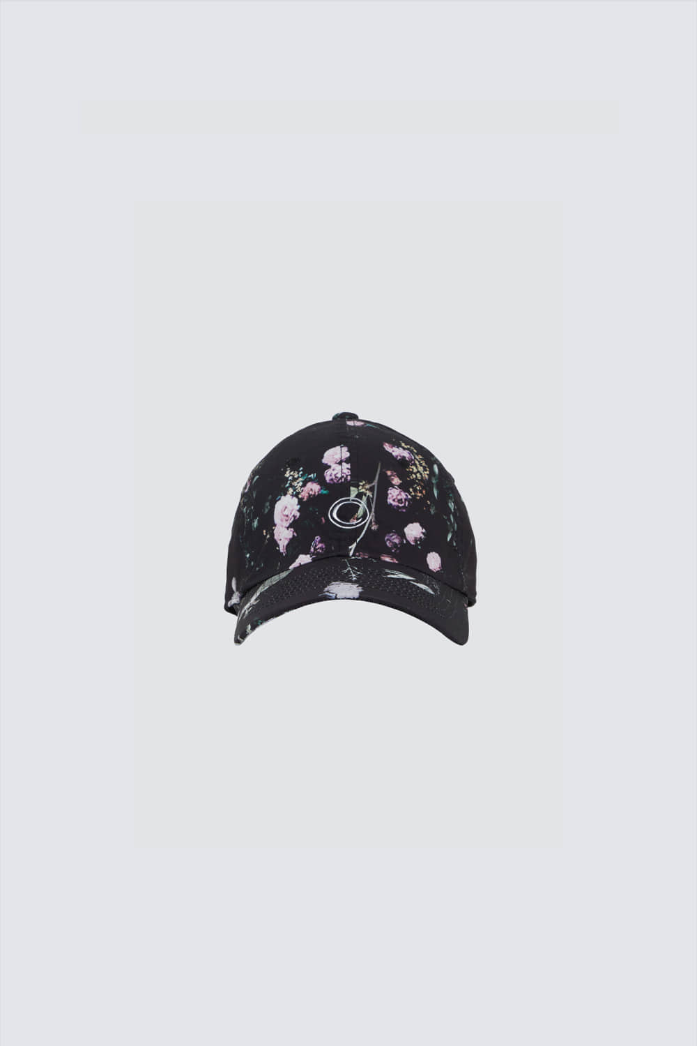 Flower print ball cap_black