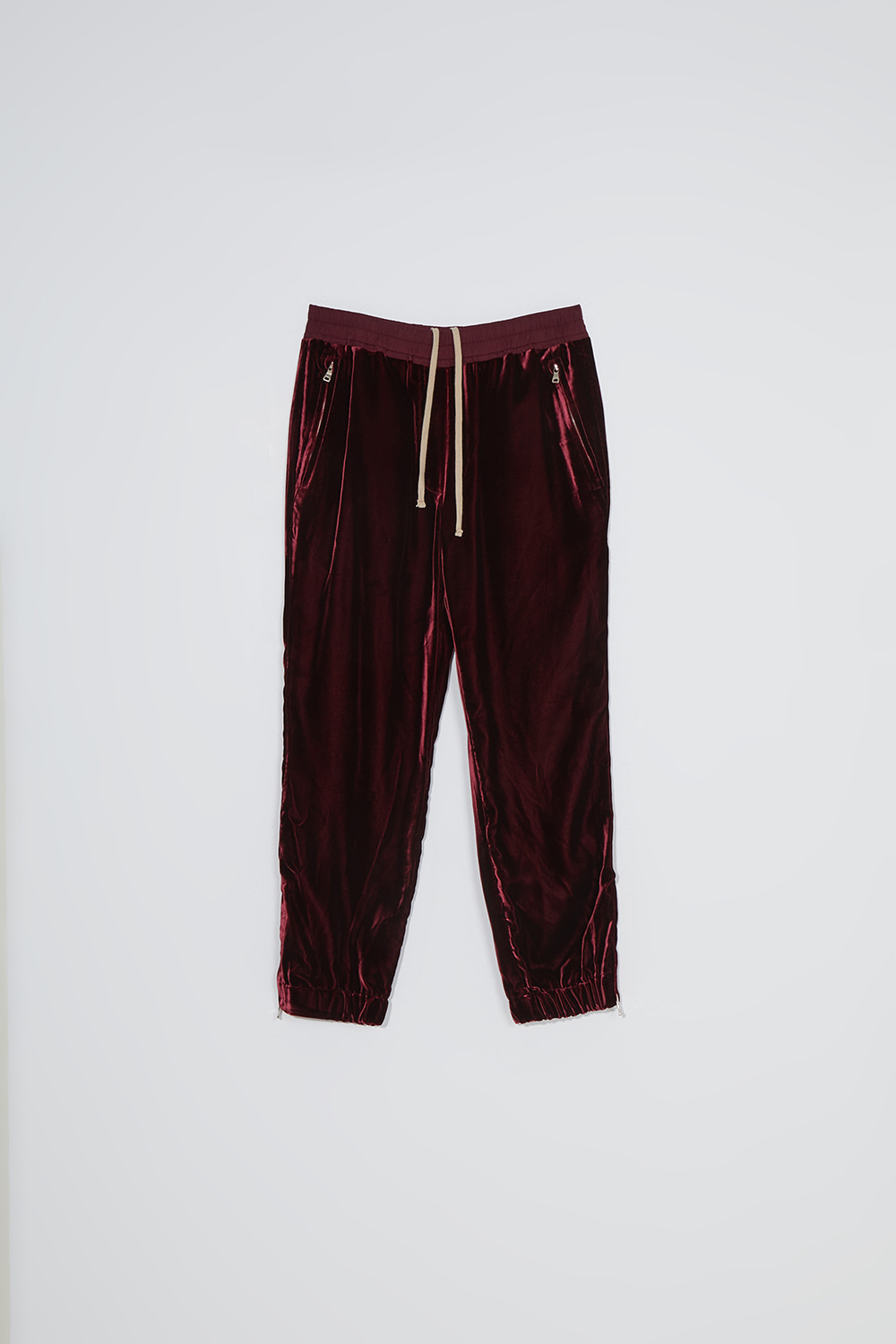 Velvet jogger pants_wine