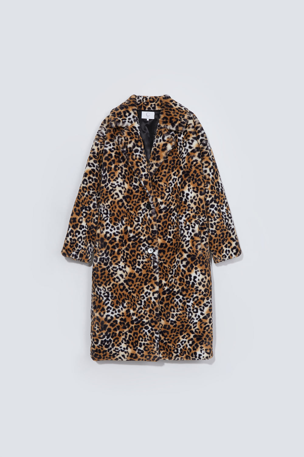 Leopard padding long coat_brown
