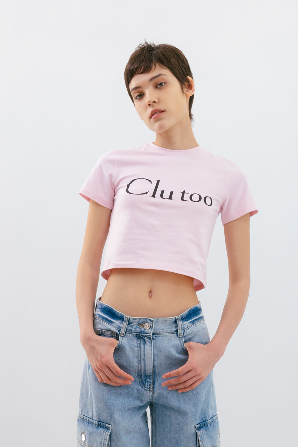 Clu too Crop T-shirt_pink