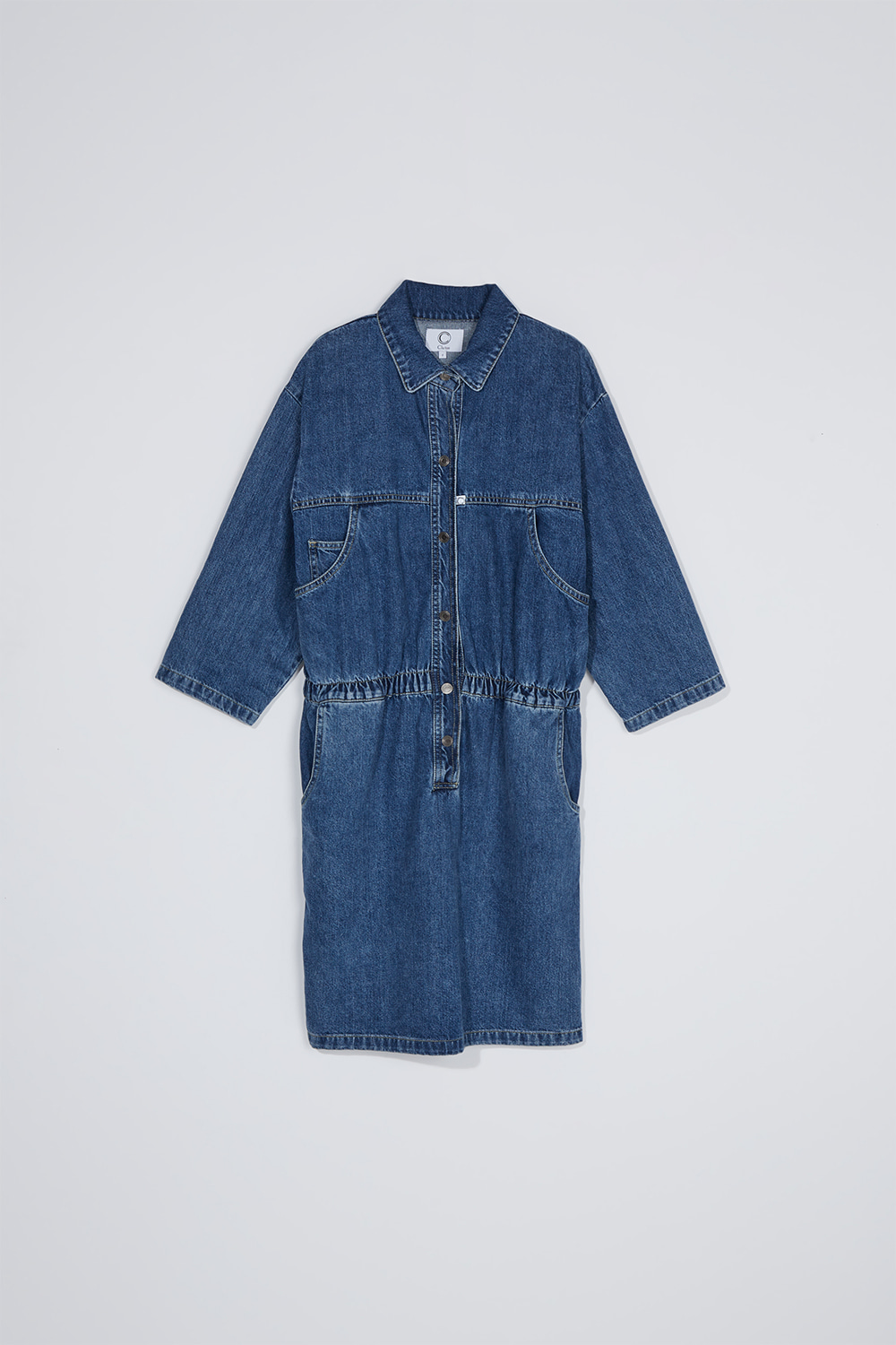 Pocket detail dress_denim blue
