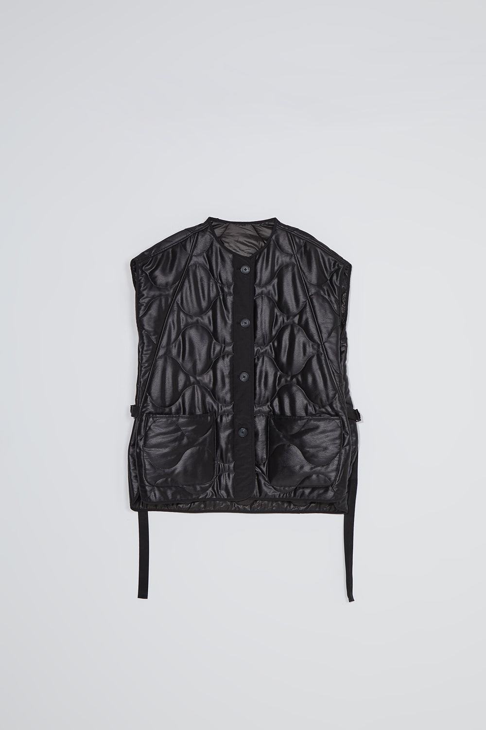 (Popular item)Padding vest_black
