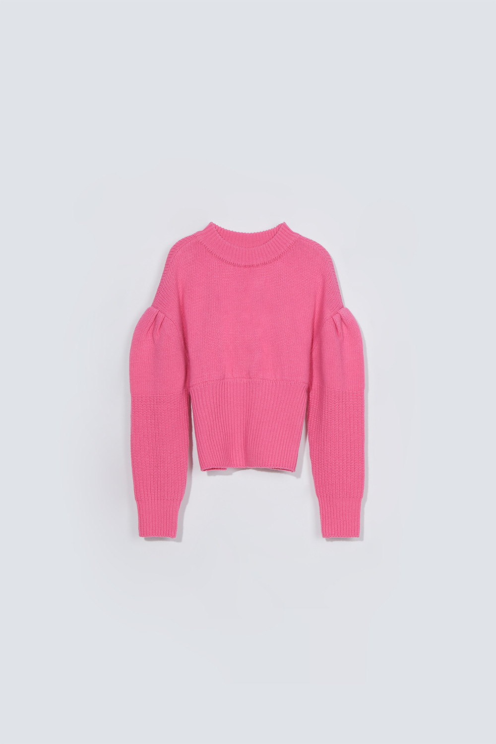 Shirring detail sweater_pink