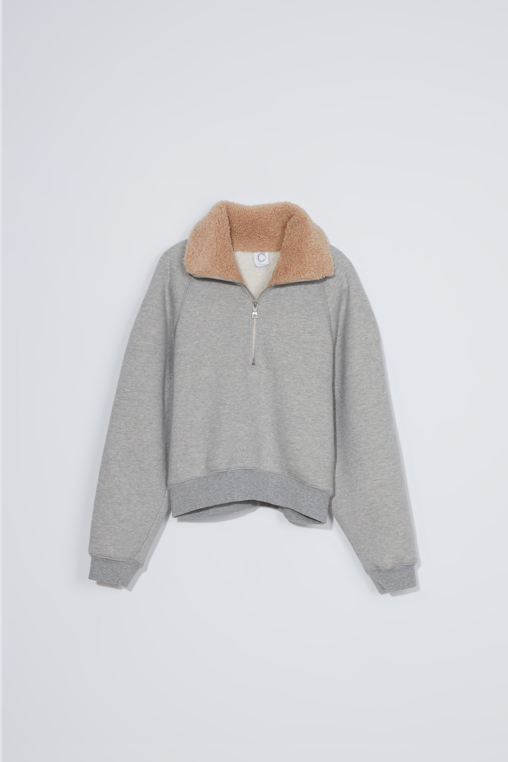 Fleeced zip-up sweatshirt_grey