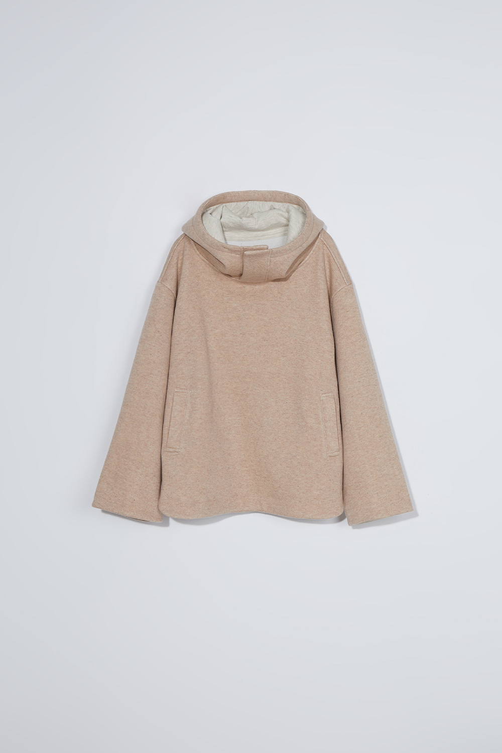 hoody with button up detail_beige