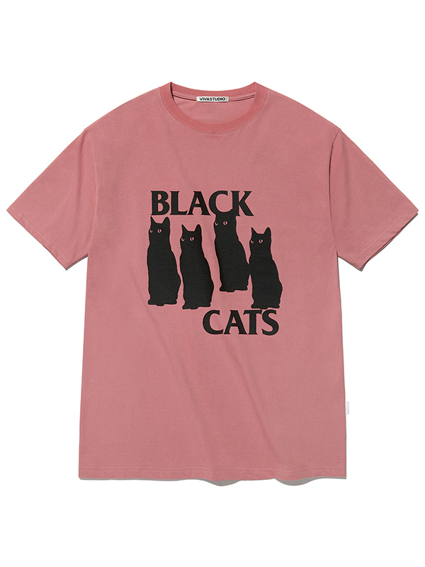 BLACK CAT TEE [CORAL]