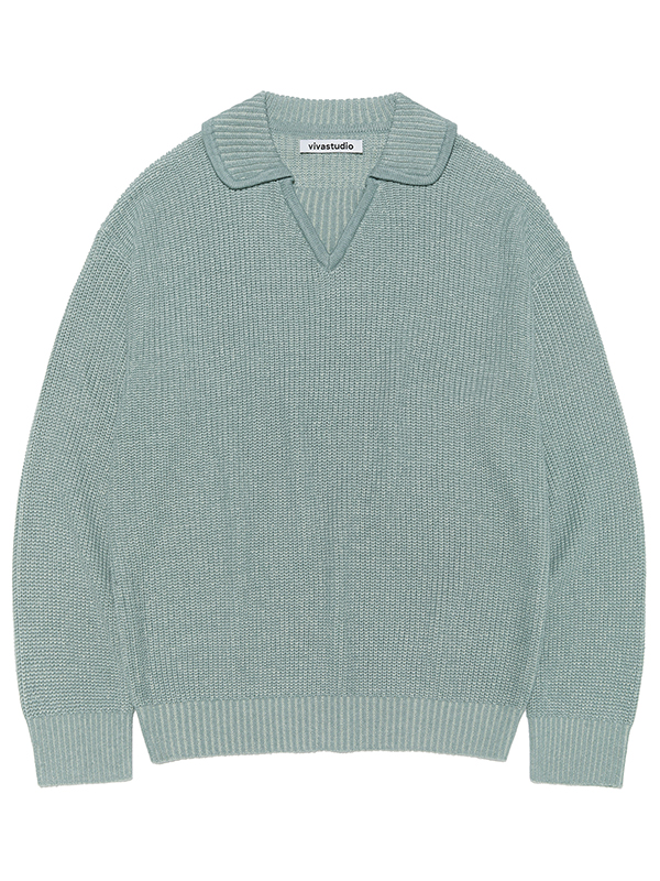 TWO TONE COLLAR KNIT [MINT]