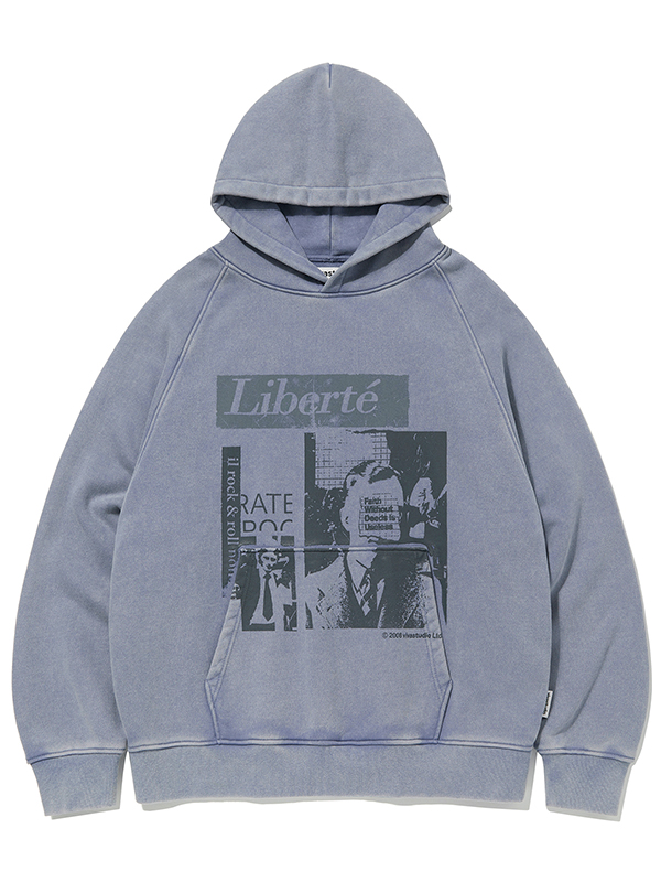 POST GRAPHIC HOODIE [MID BLUE]