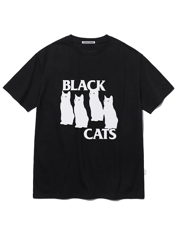 BLACK CAT TEE [BLACK]