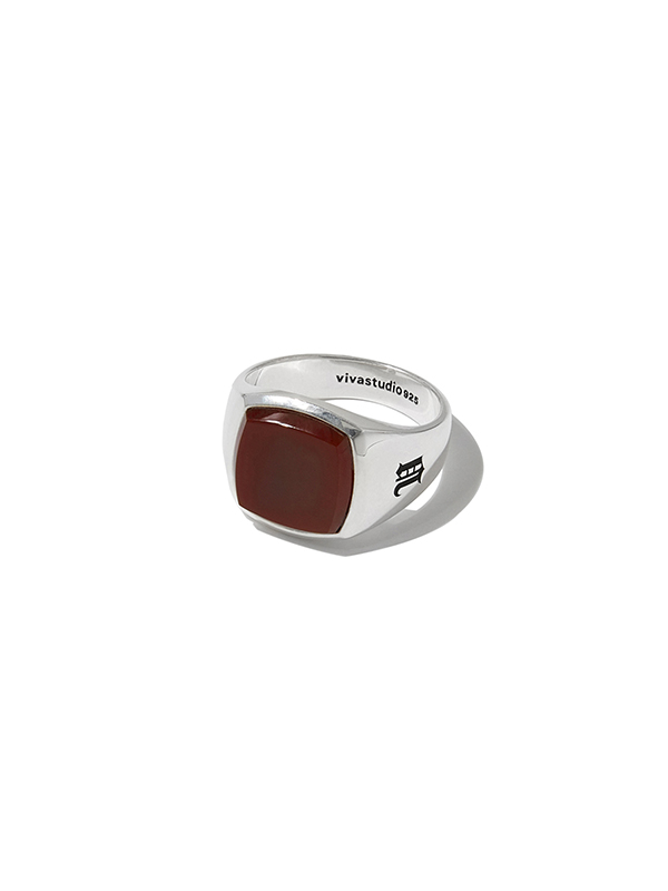 RED ONYX RING [SILVER]