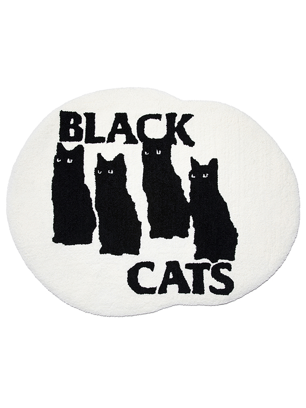 BLACK CAT TUFTING RUG [WHTIE]