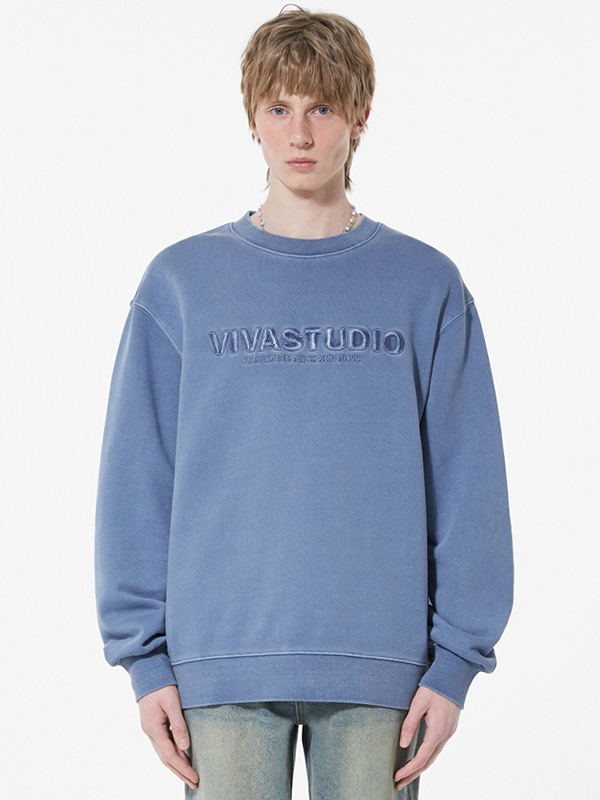 LOCATION EMBROIDERY CREWNECK [CHARCOAL BLUE]