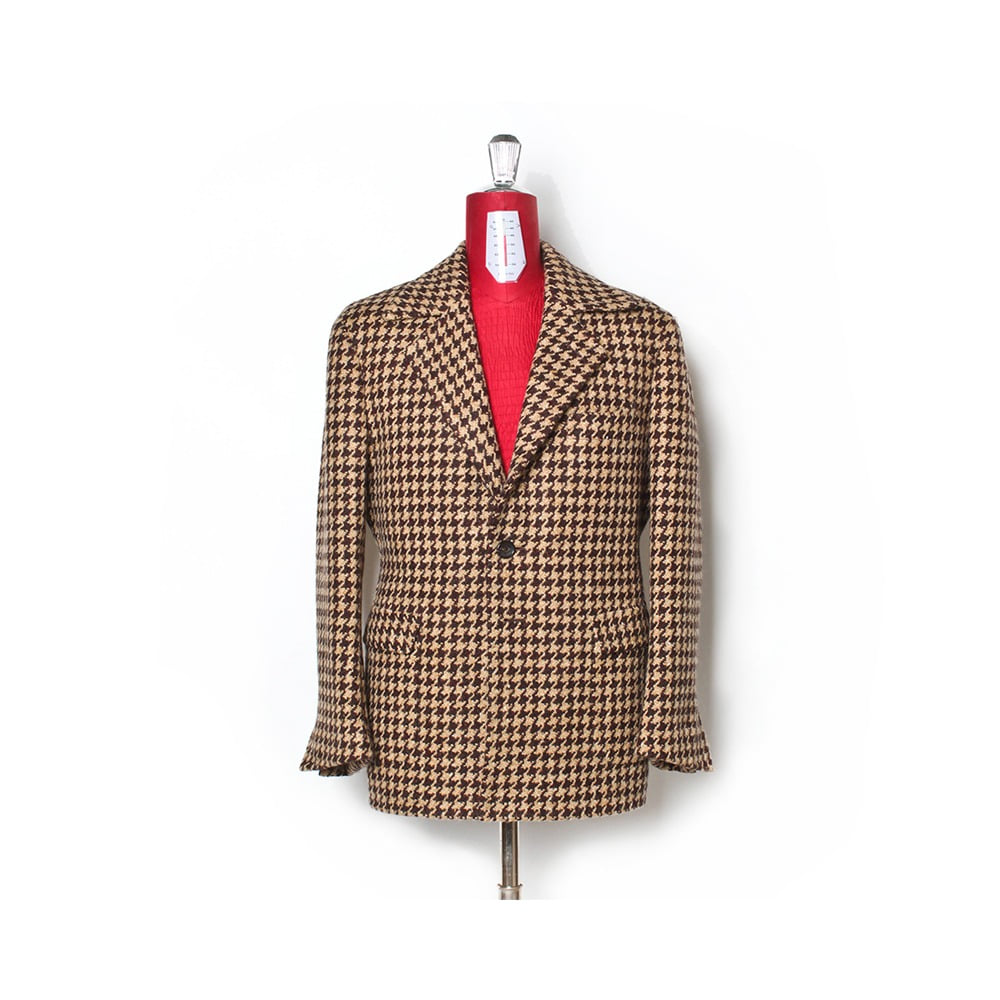 B&amp;TAILOR RTW Hound Tooth Heavy Wool Caban Coat