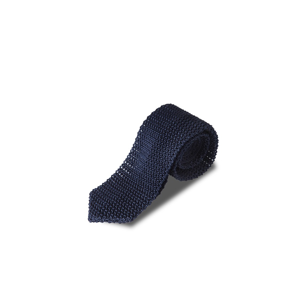 B&amp;TAILOR Knitted Tie (Navy)