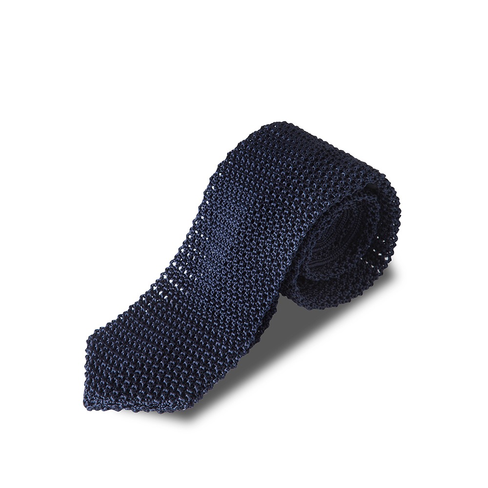 B&amp;TAILOR Knitted Tie (Navy)
