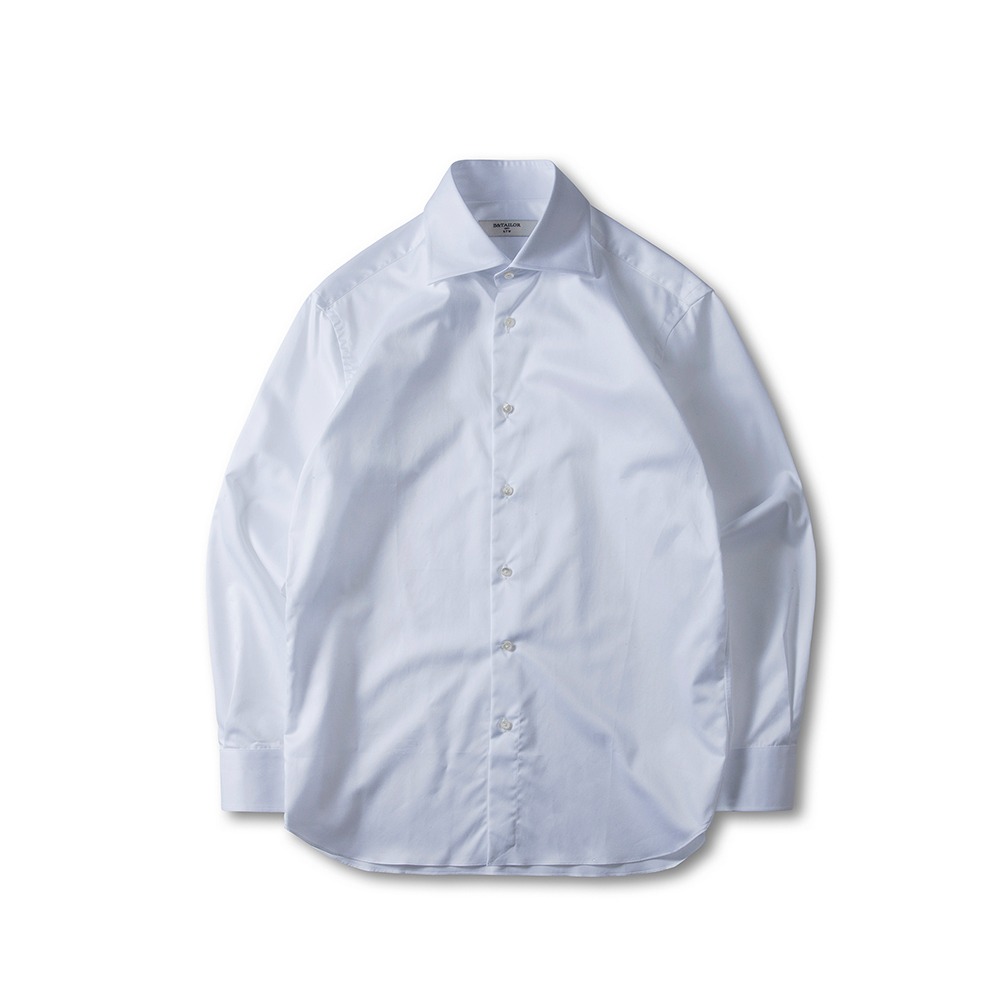 B&amp;TAILOR Wide collar shirts(White)