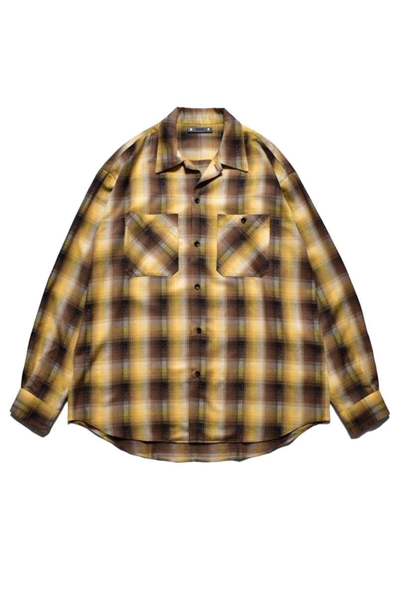 Lame Ombre Check Loose Work SH - YELLOW