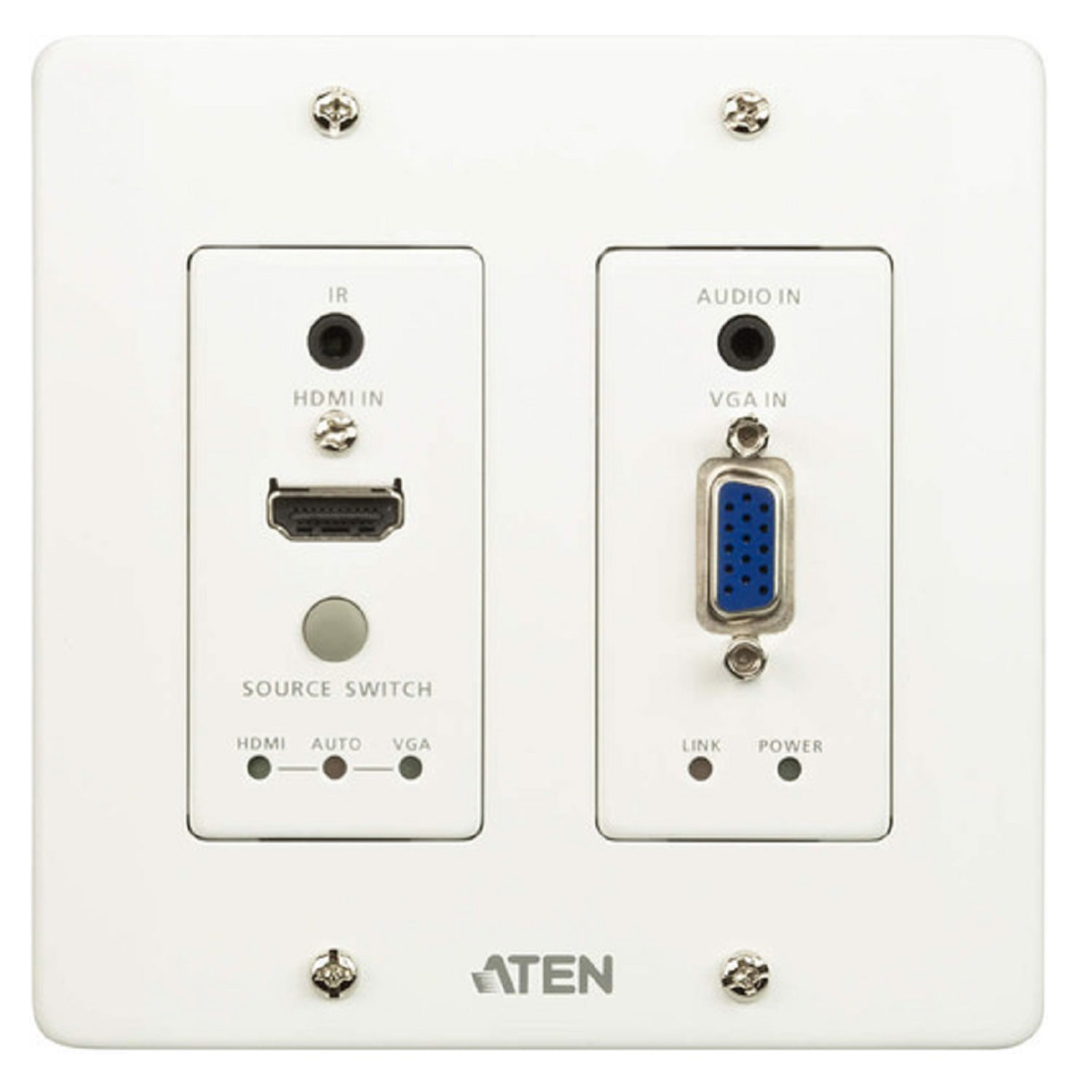 VE2812UST , HDMI &amp; VGA HDBaseT Transmitter with US Wall Plate (4k @100m) , Aten