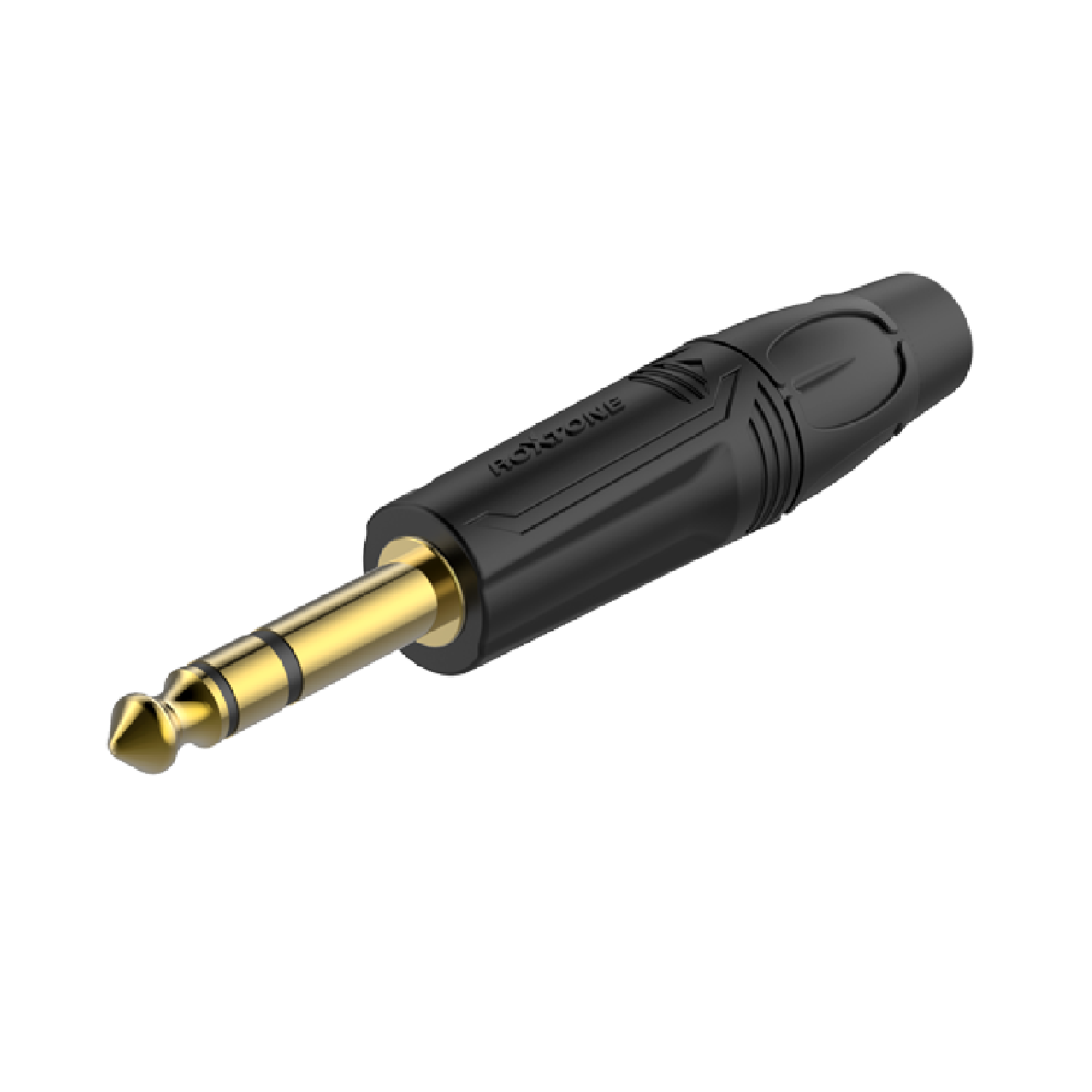 6.3mm Stereo Plug, Black Electrophoretic Paint Shell , RJ3P-BG , Roxtone
