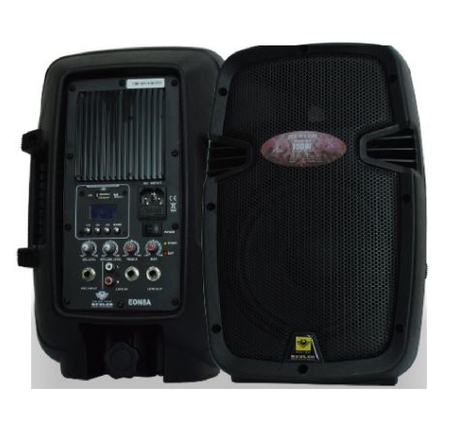 2 Way Full Range  8 Inch Woofer 1 Inch Tweeter 100W Amp with USB, FM and BT Plastic Molded   EON 8A kevler