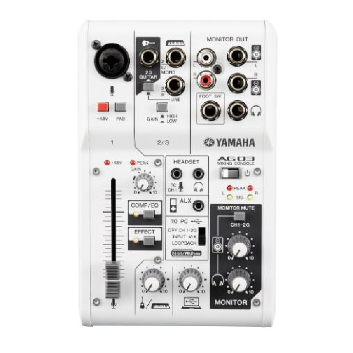 Multipurpose 3 Channel Mixer with USB Audio Interface   AG03 yamaha