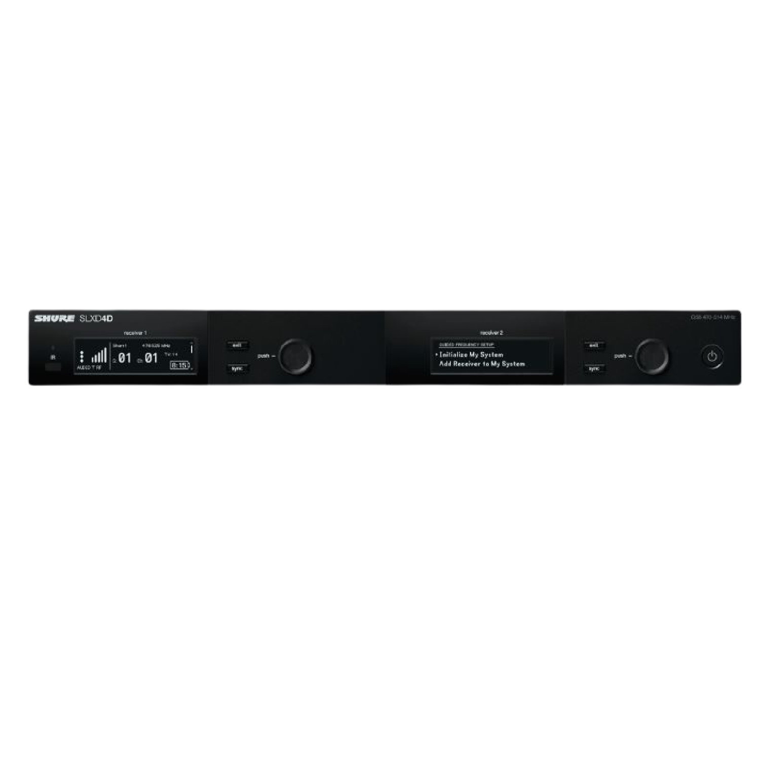 Dual Channel Receiver 32 Channels per Frequency Band, Up to 10 Compatible Systems per 6MHz TV band; 12 Systems per 8 MHz Band   SLXD4DA shure