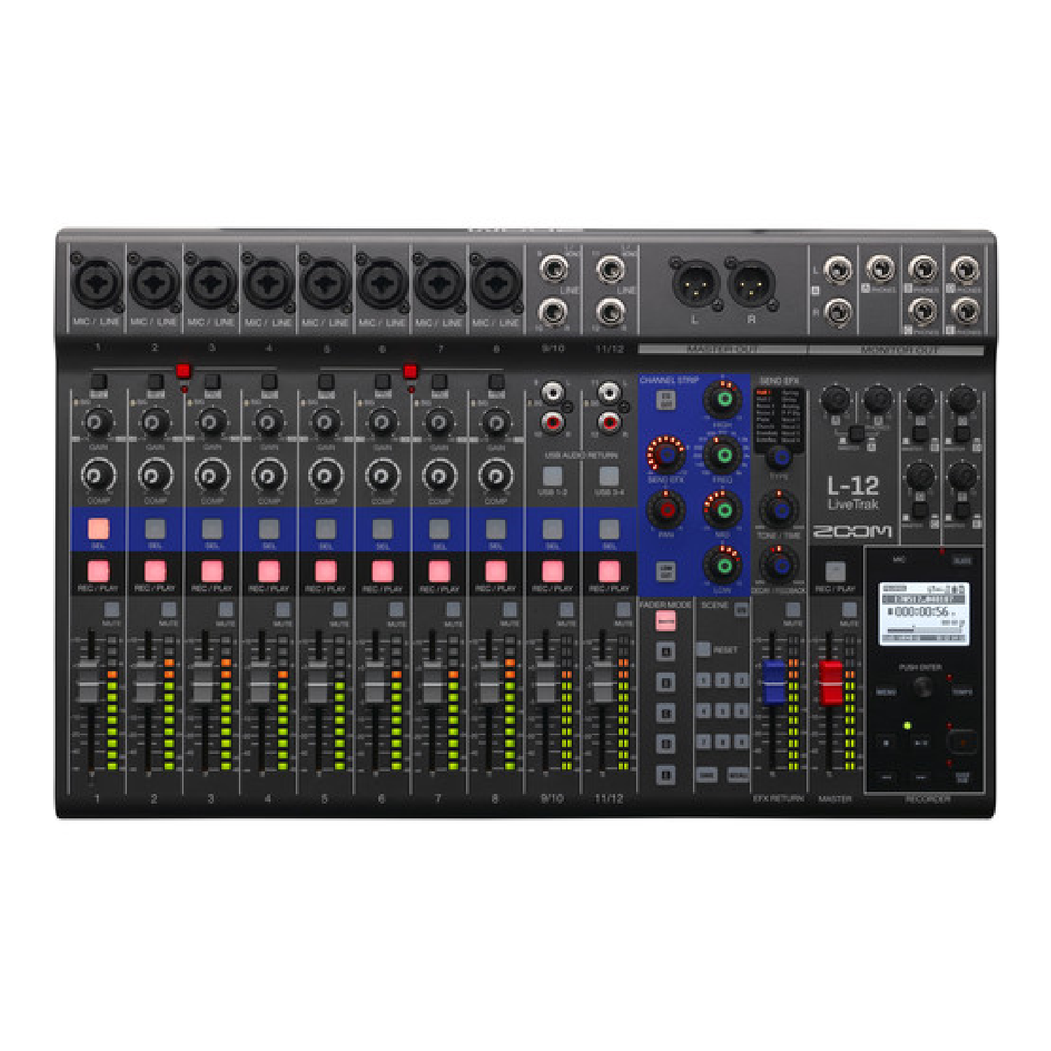 12 Channel Digital Mixer and Multitrack Recorder   L 12 zoom