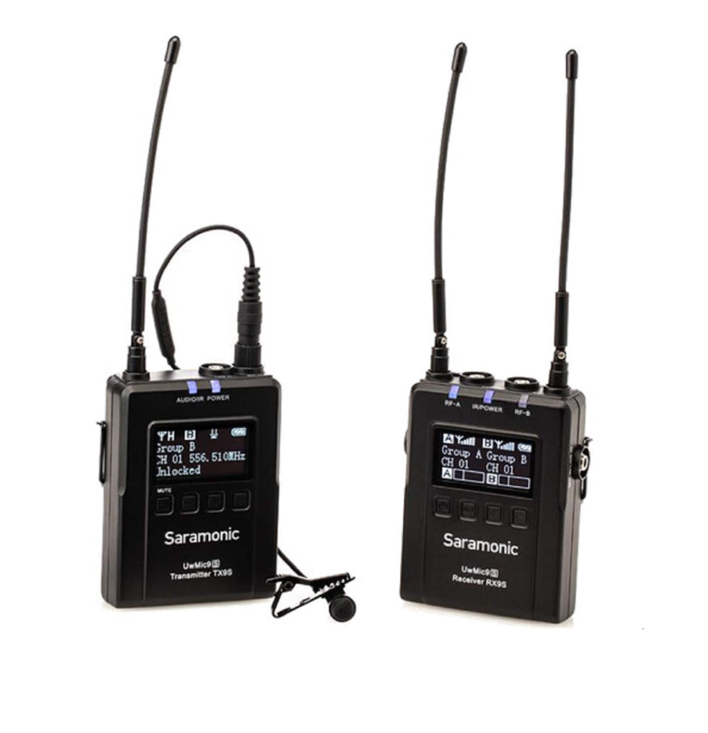 Camera-Mount Wireless Omni Lavalier Microphone System (514 to 596 MHz) Saramonic UWMIC9S KIT1 