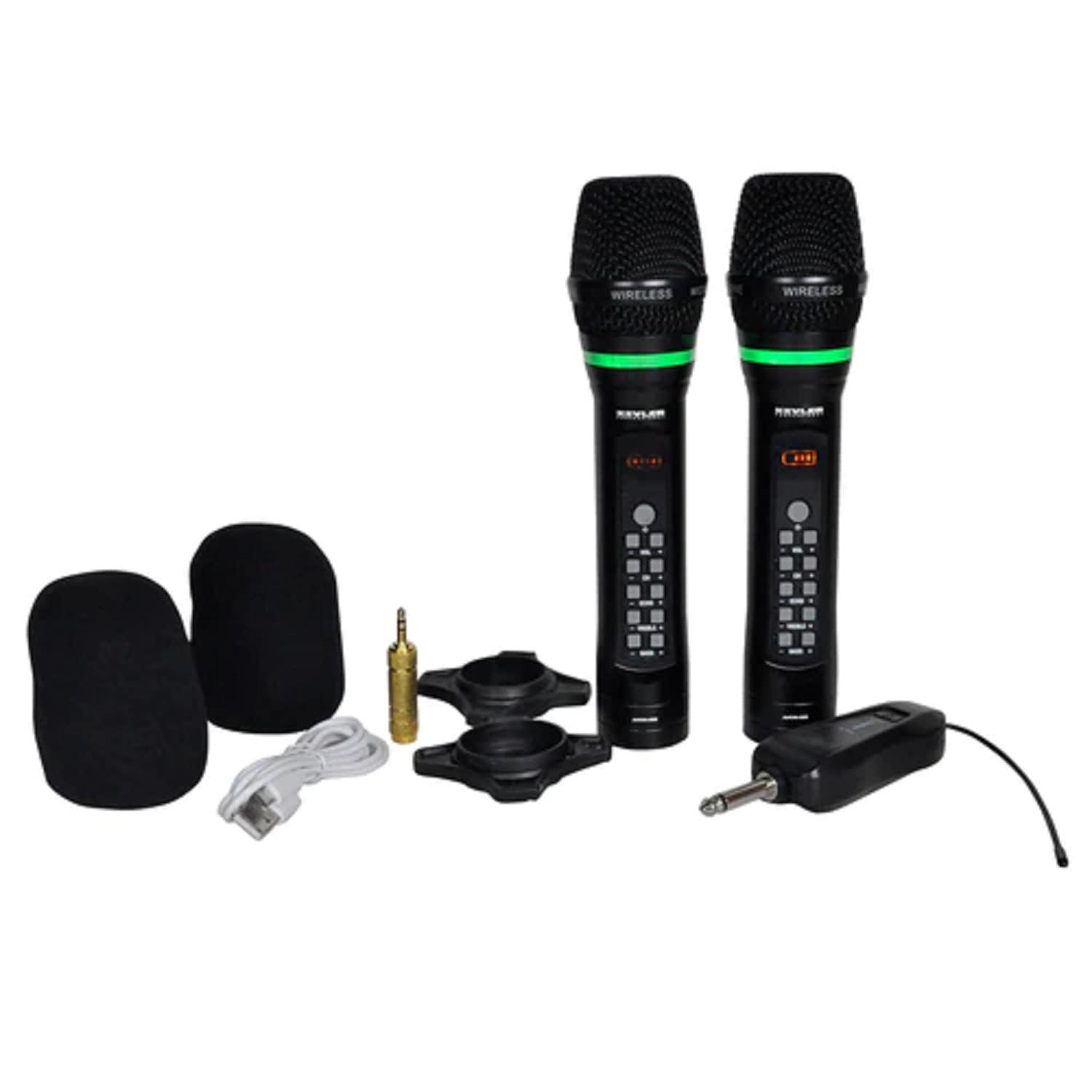 Dual Portable Handheld UHF Wireless Microphone w/ 50 Selectable Frequency Per Channel Kevler AKM 58