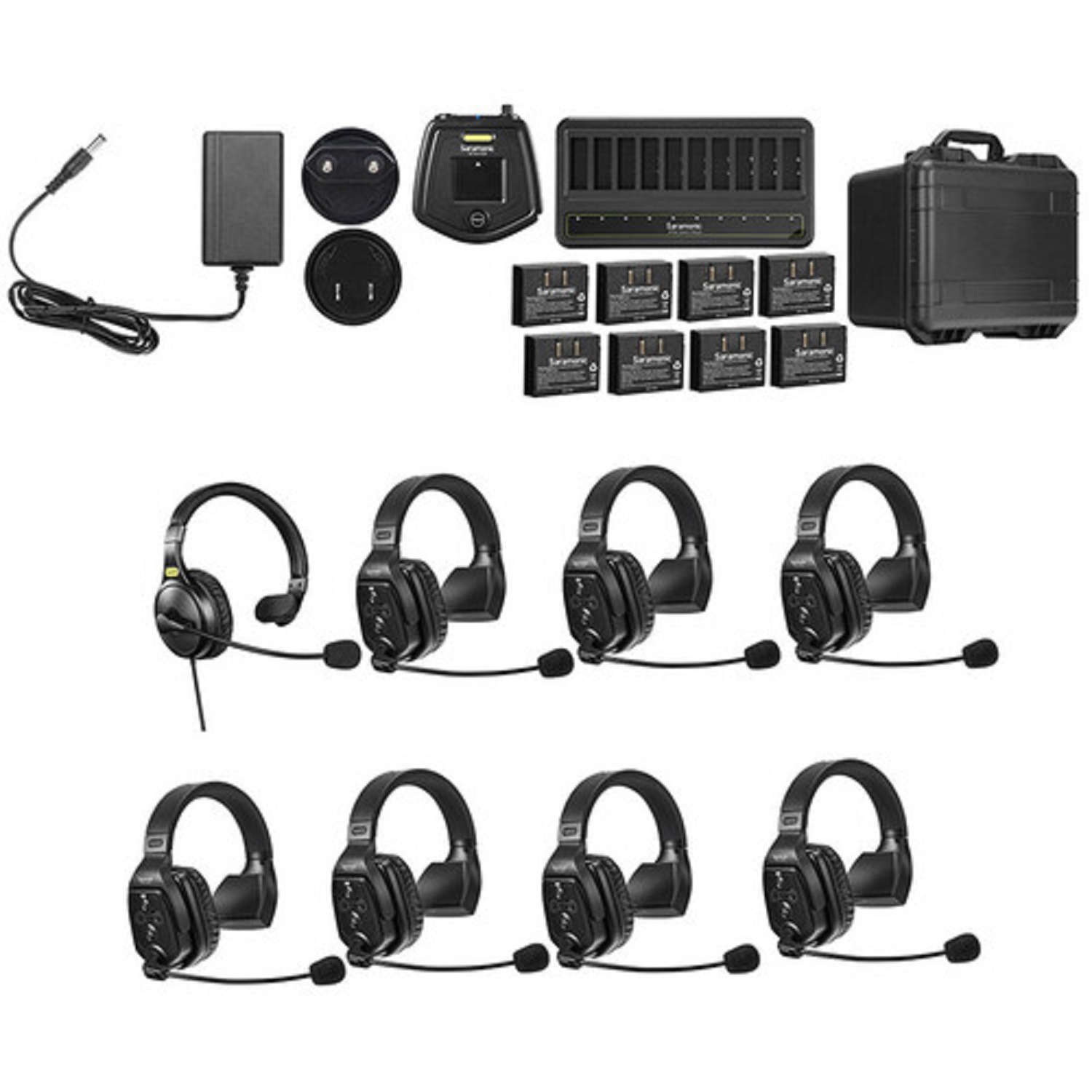 8-Person Full-Duplex Wireless Intercom System with Single-Ear Remote Headsets (1.9 GHz) Saramonic WiTalk WT8S