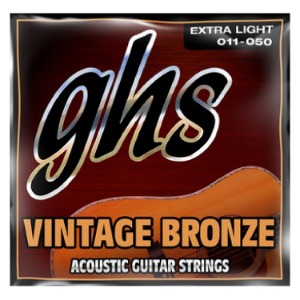 VN XL , Extra Light Vintage Bronze Acoustic Guitar Strings , GHS