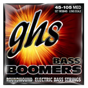 M3045 , Medium Bass Boomers Roundwound Electric Bass Strings , GHS