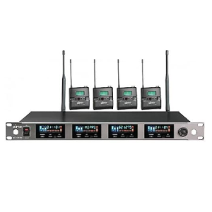 Quad Channel Diversity Receiver with 4 Body Pack Transmitters   ACT 747B/72T*4 mipro