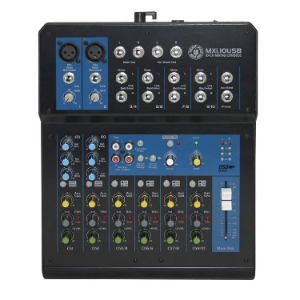 10 Channel 2 Bus Mixing Console 48 Volts Phantom Power, DSP 16 Presets with USB port for Recording   Mxi.10 USB topp pro